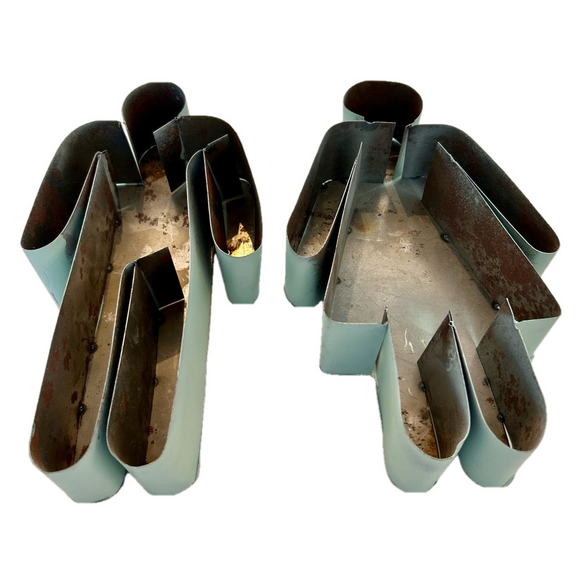 Vintage Mint Green Metal Male Female Restroom Signs Bathroom French Toilet - Picture 8 of 9